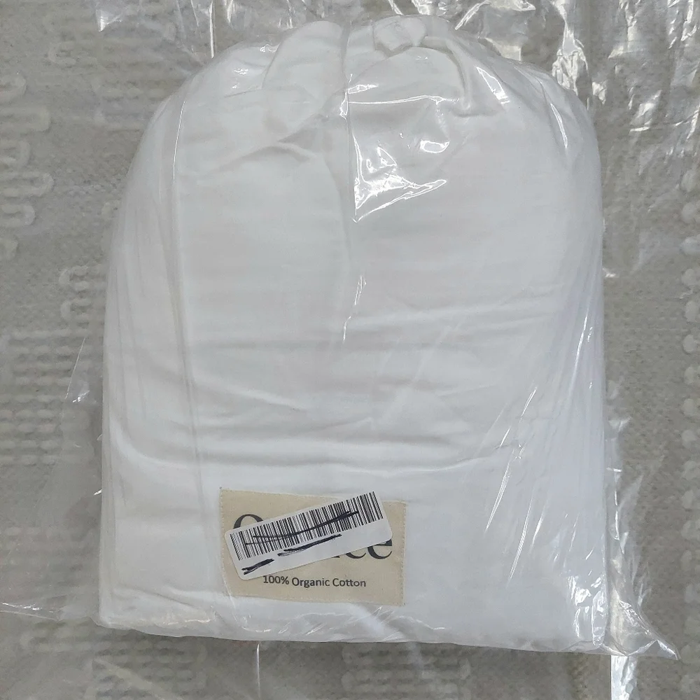 Quince 100% Organic Sateen White Embroidered Cotton White Duvet Cover! King(112)